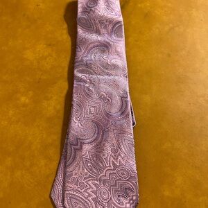 Sean John 100% Imported Silk Tie Men's Necktie Purple White Silver Paisley